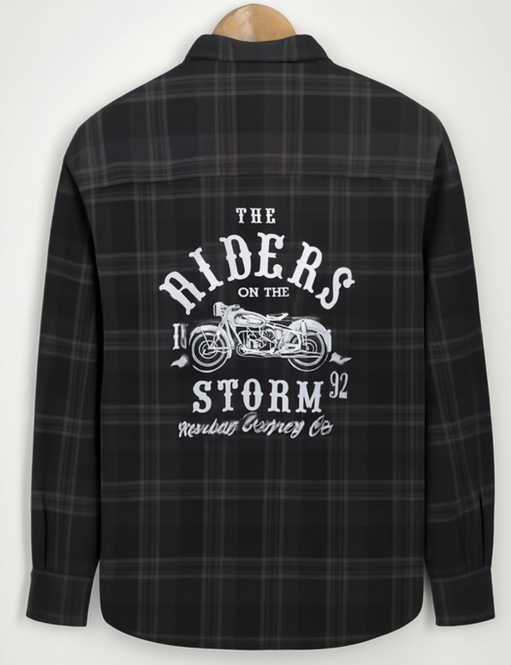 Over Size Checked Shirt (Black)