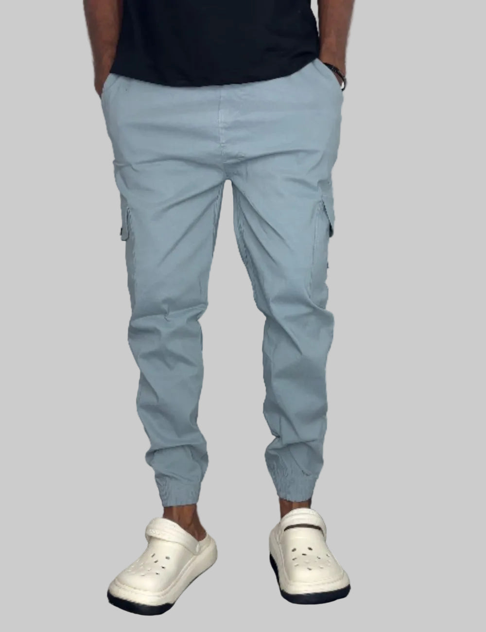 Dream Linen Cargo Pant (Light Blue)