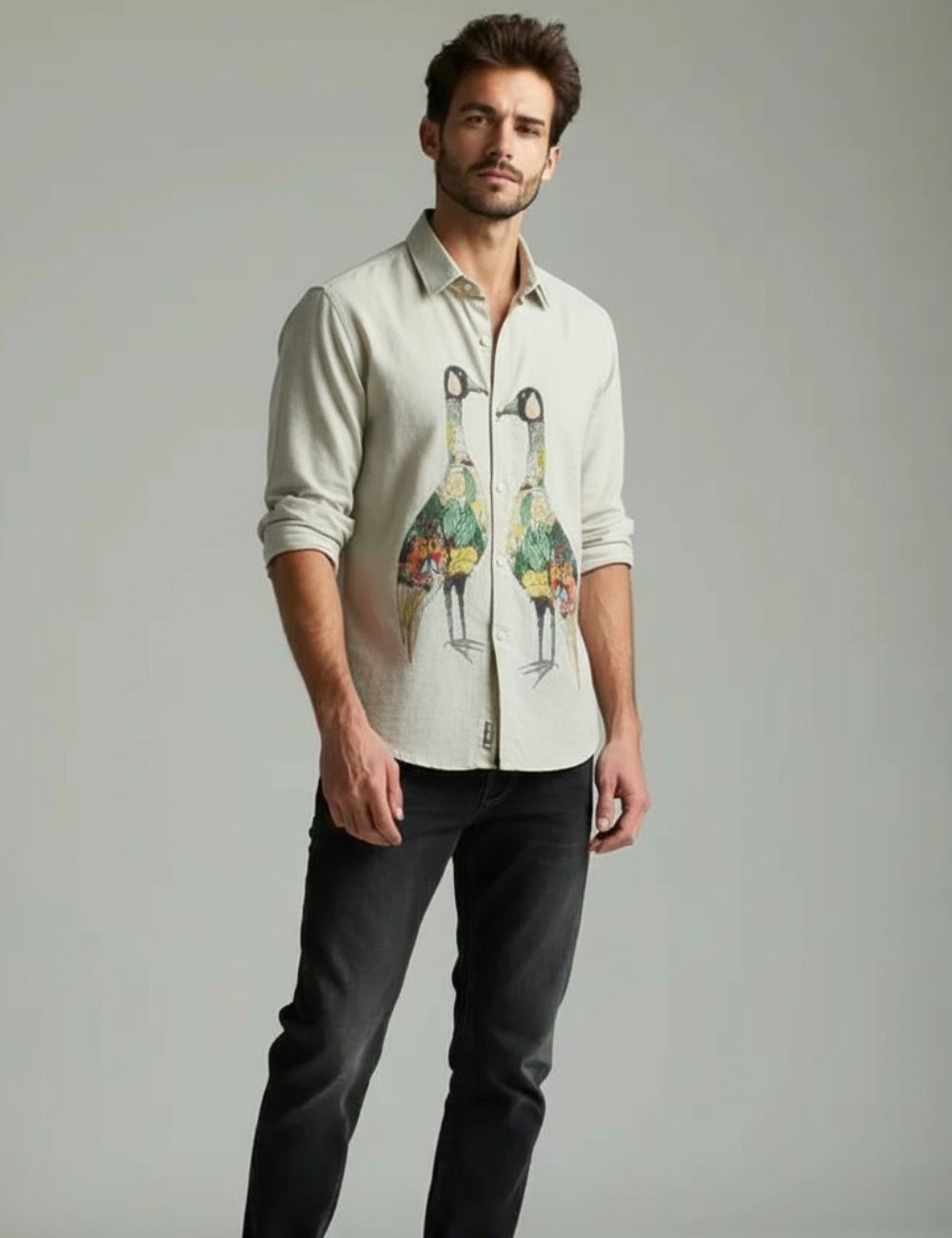 Linen Print Shirt