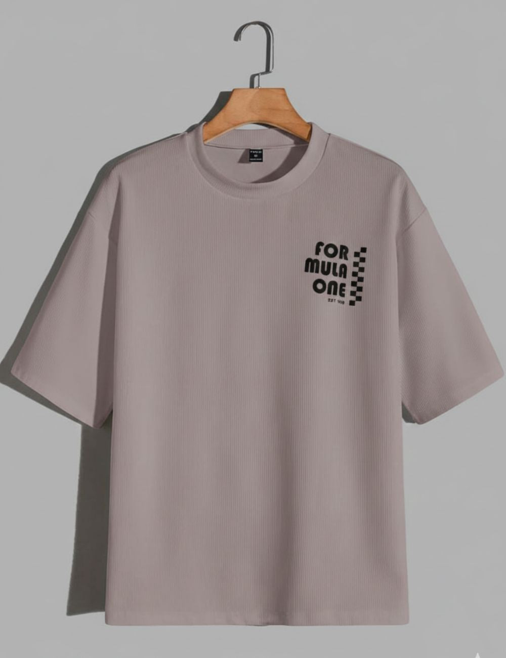 Back Print Over Size T-Shirt D/S (Light Brown)