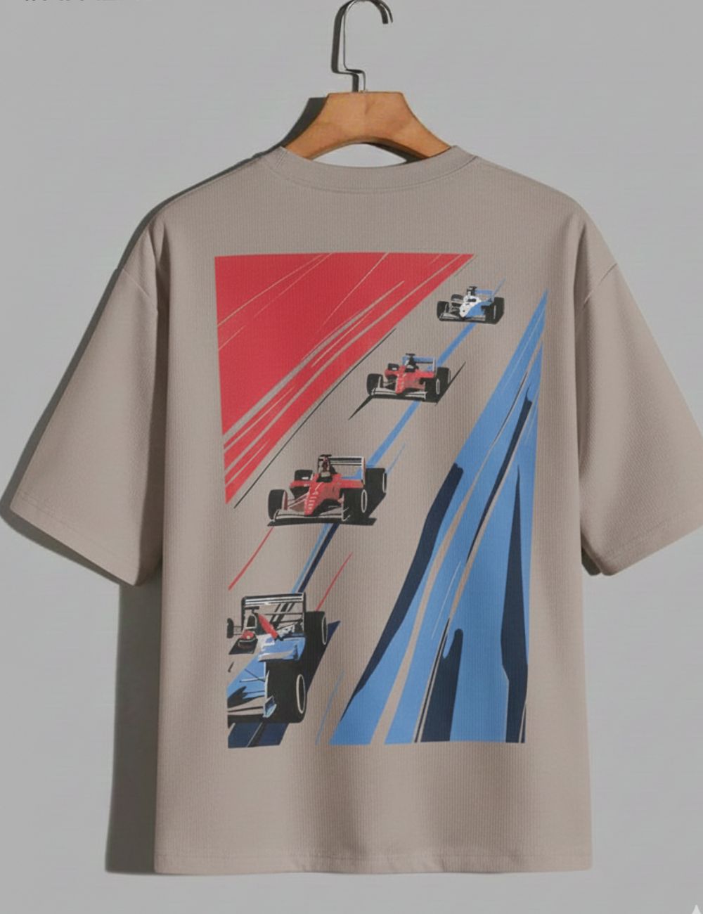 Back Print Over Size T-Shirt D/S (Light Brown)