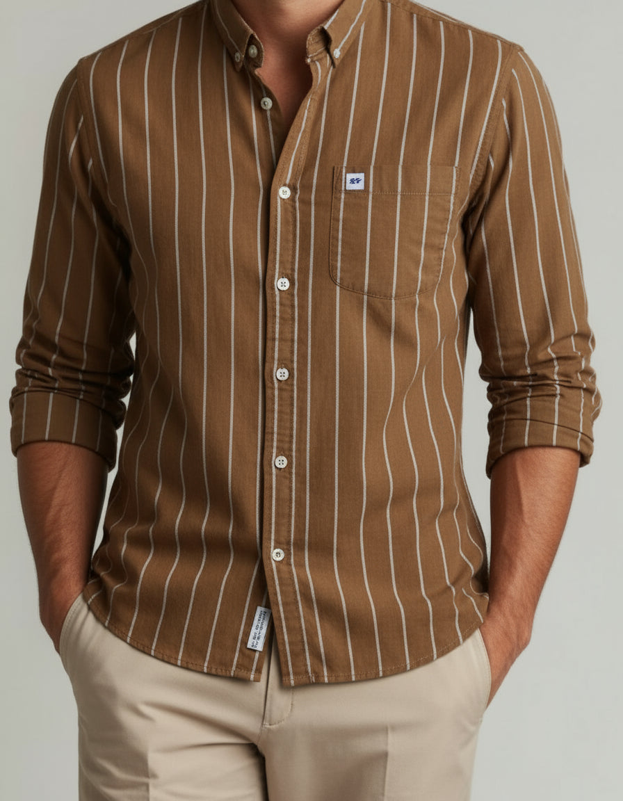 Shirt Striped (Brown)