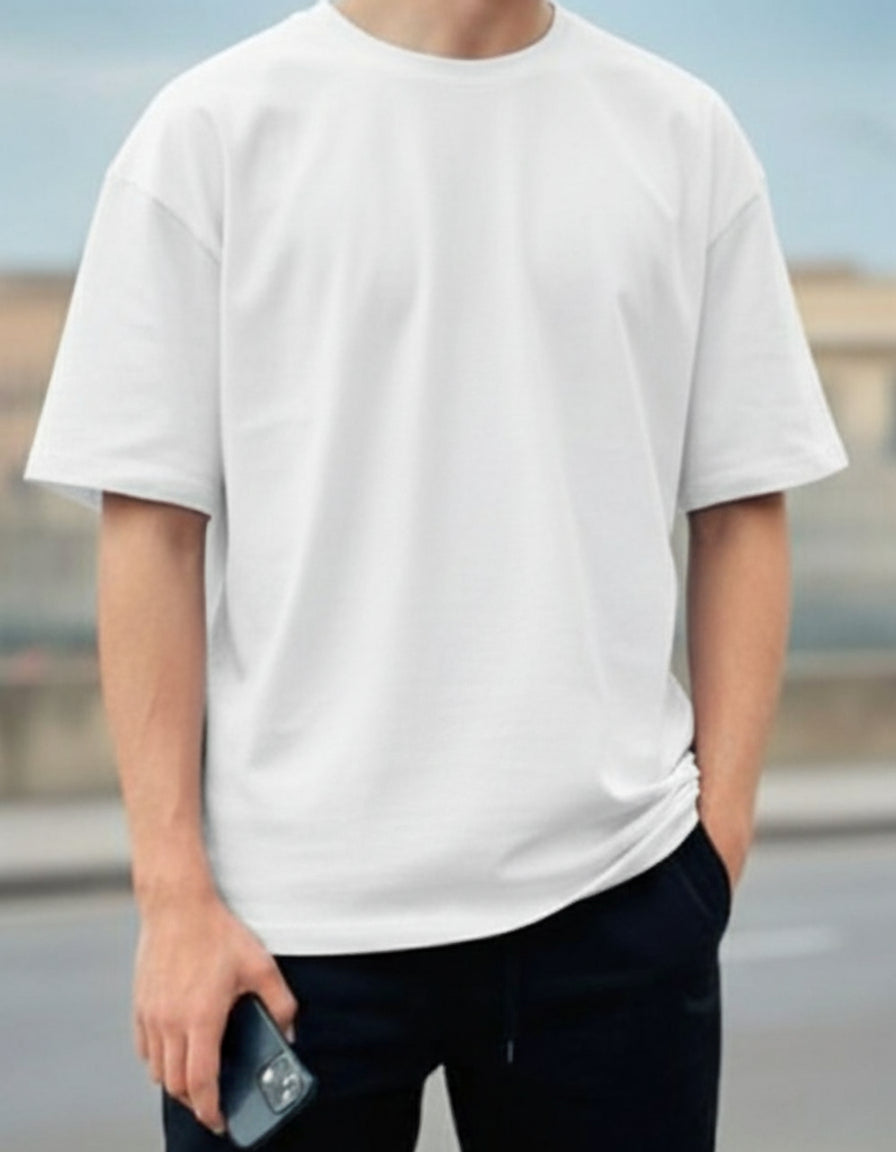 Oversize Half Hand T-Shirt (White)