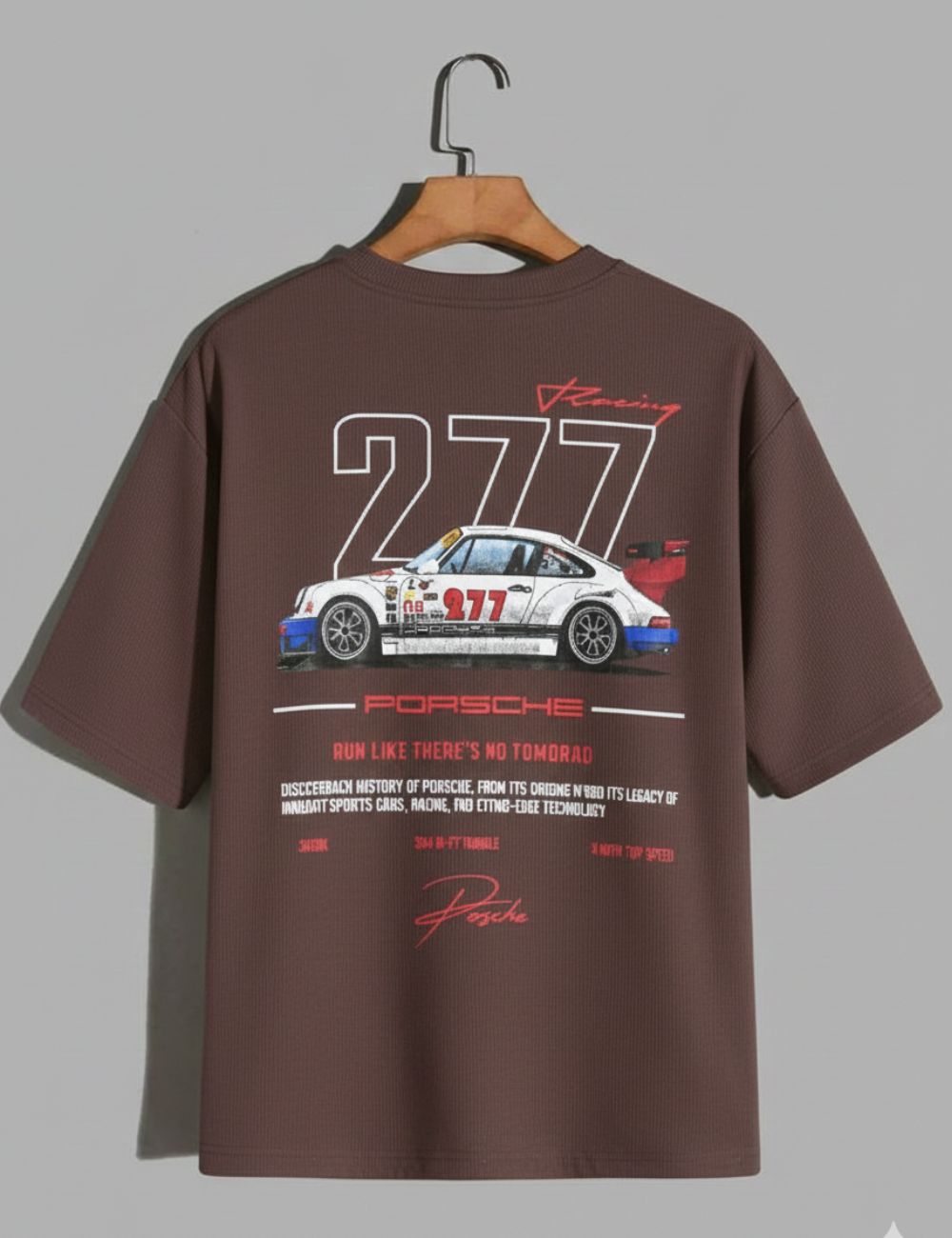 Back Print Over Size T-Shirt D/S (Brown)