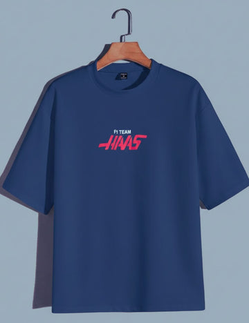 Back Print Over Size T-Shirt D/S (Navy Blue)