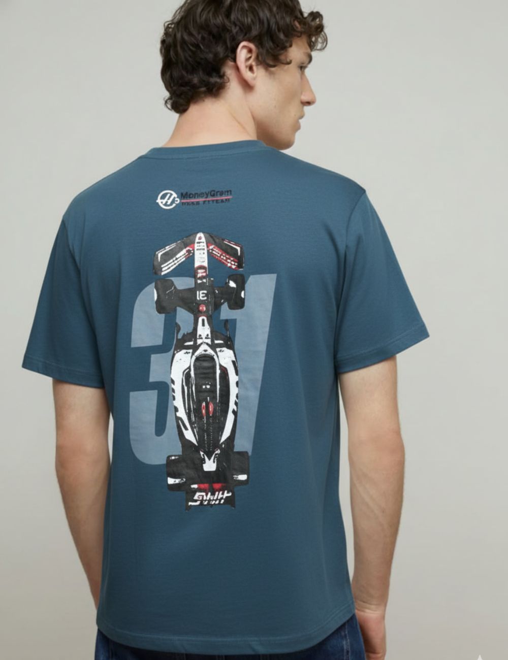 Back Print Over Size T-Shirt D/S (Navy Blue)