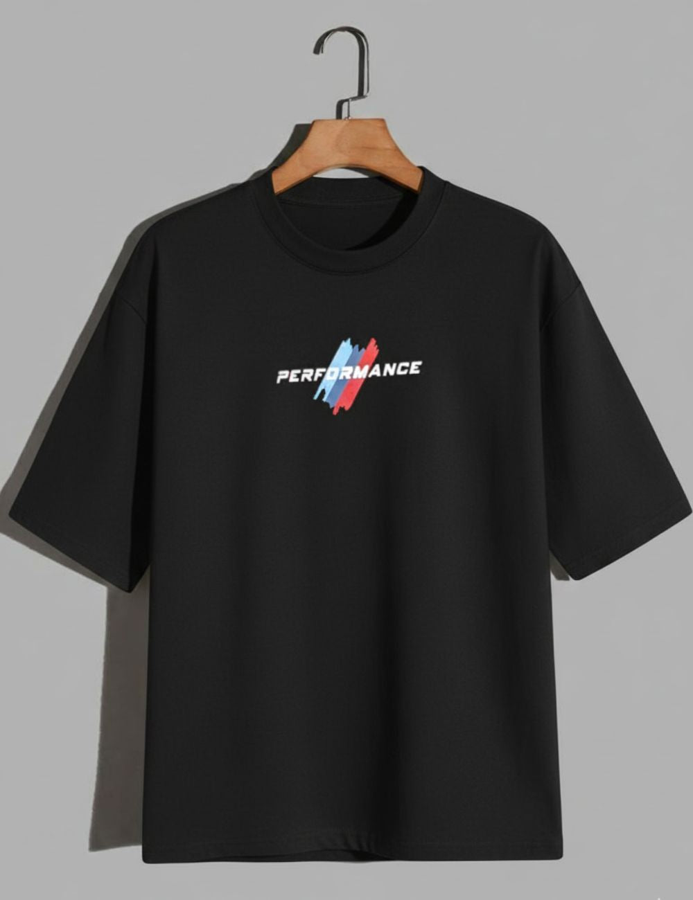 Back Print Over Size T-Shirt D/S (Black)