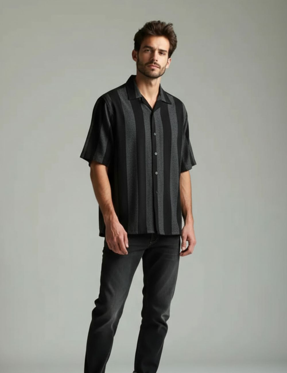 OverSize Half Hand Shirt (Black)