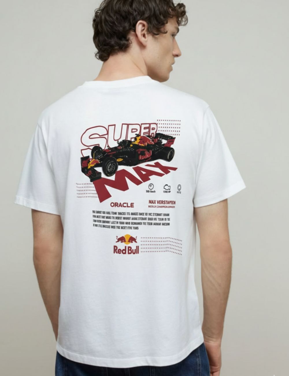 Back Print Over Size T-Shirt D/S (White)