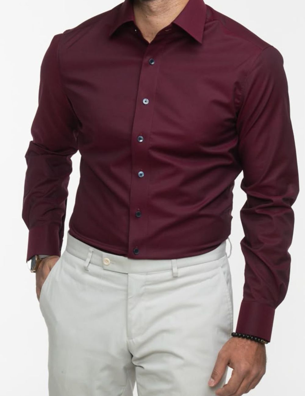 Party Wear Plain Shirt (Rose Gold)