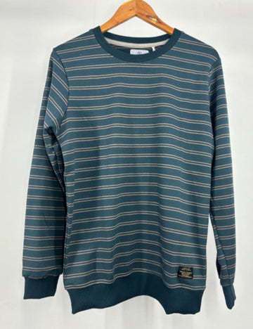 Stripped Full Sleeve T-Shirt (Navy Blue)