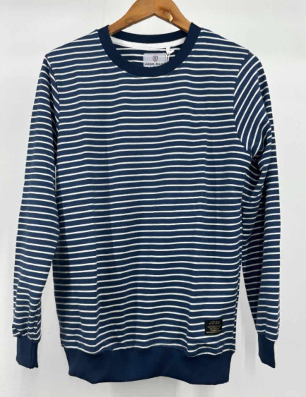 Stripped Full Sleeve T-Shirt (Navy Blue)
