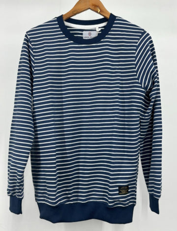 Stripped Full Sleeve T-Shirt (Navy Blue)