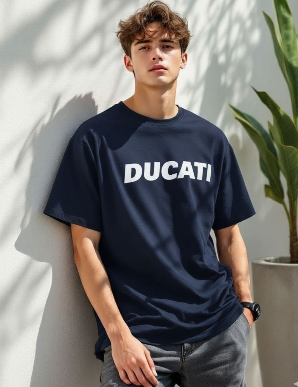 Ducati Over Size T-Shirt (Navy Light Blue)