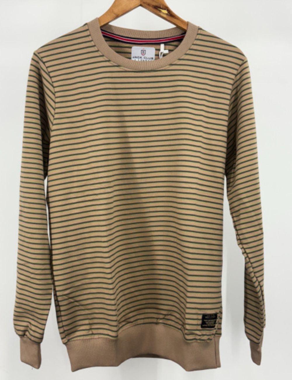 Stripped Full Sleeve T-Shirt (Brown)