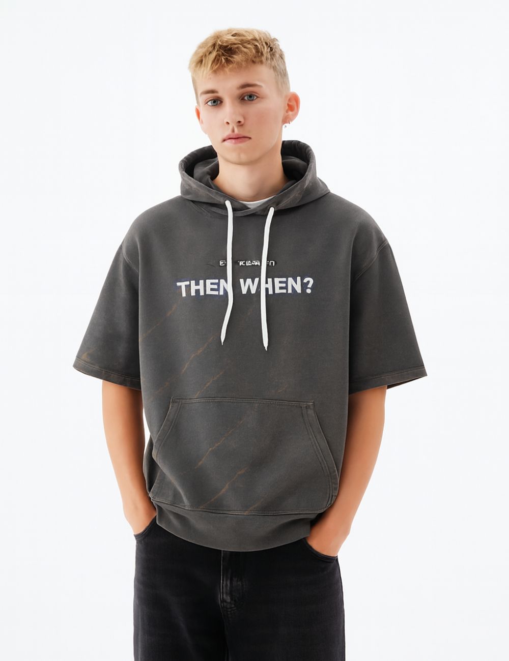 Acid Wash Hoodie D/S (Blue)