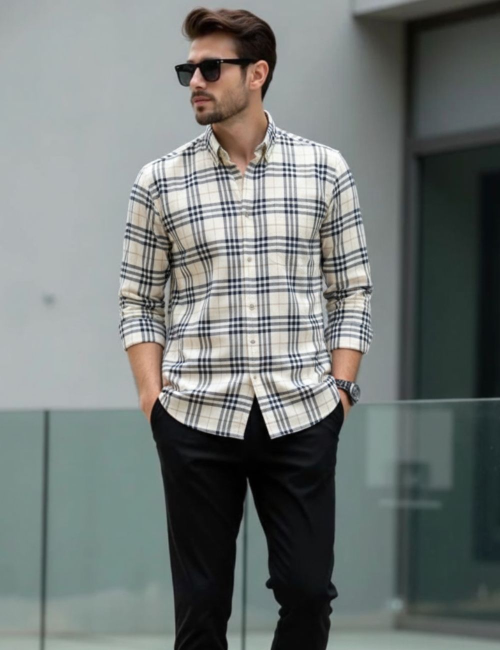 Checked Shirt (White)