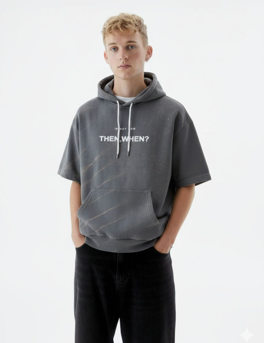 Acid Wash Hoodie D/S (Gray)