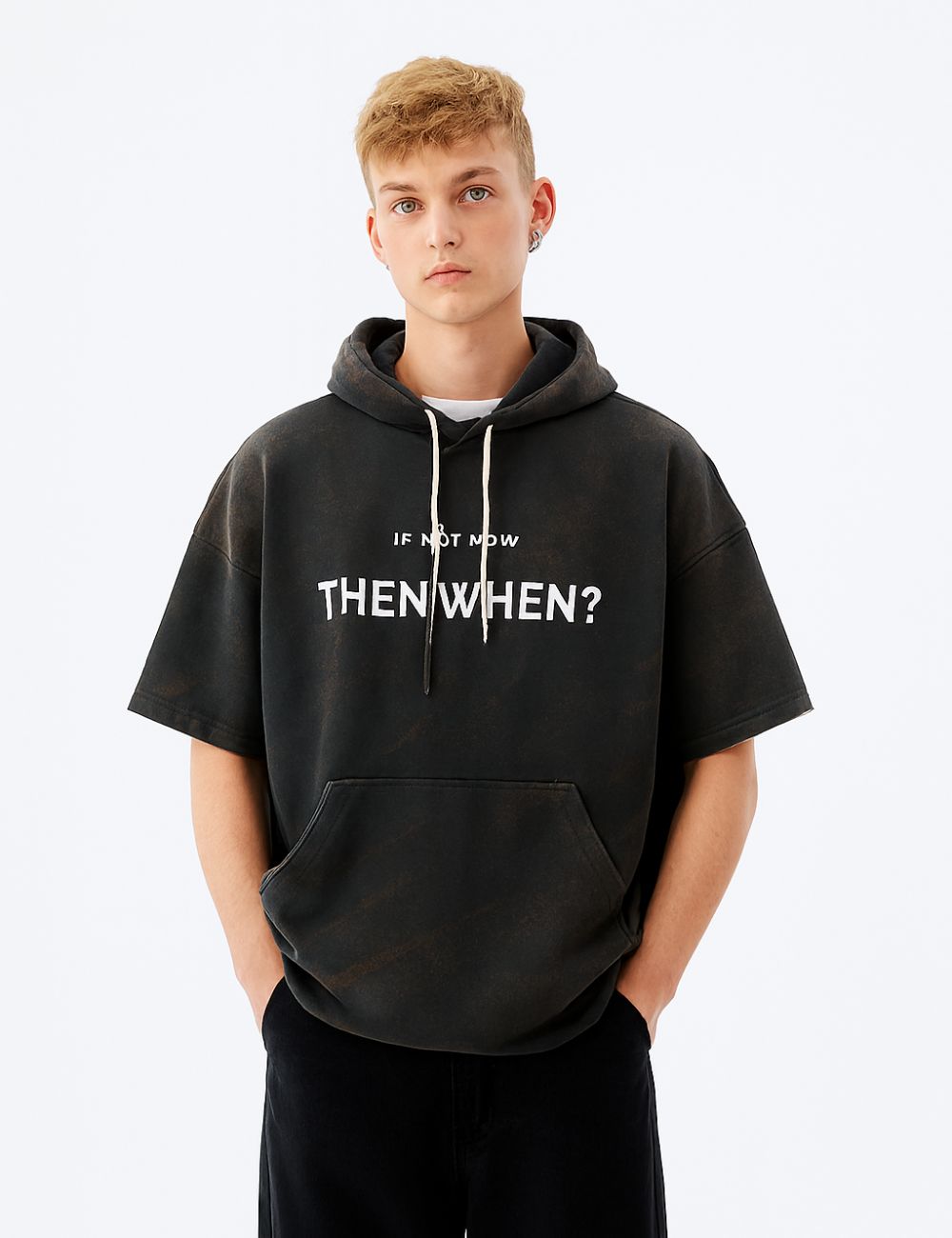 Acid Wash Hoodie D/S (Black)