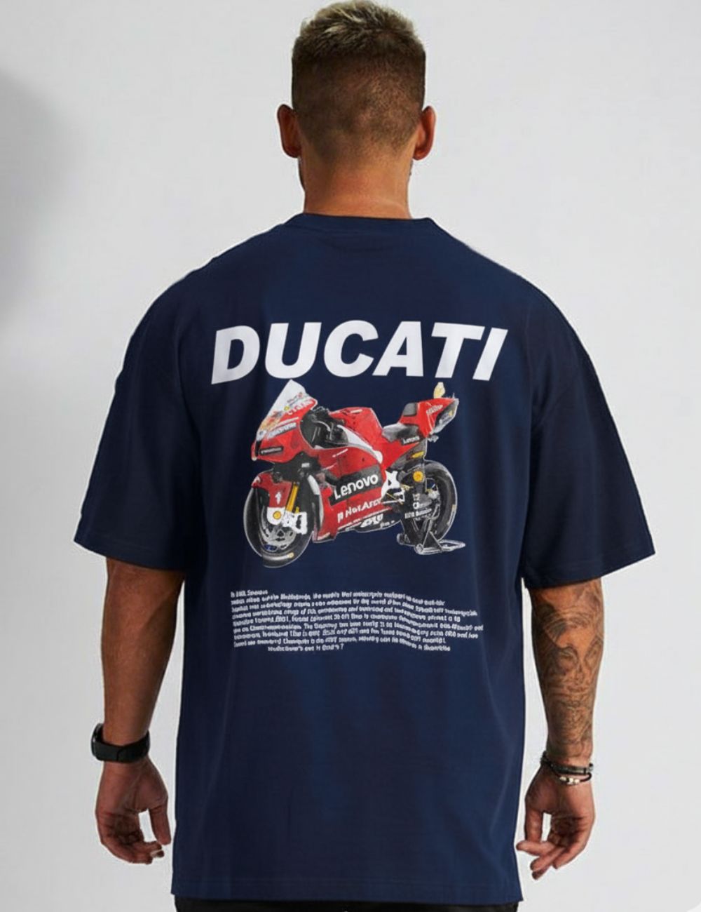 Ducati Over Size T-Shirt (Navy Light Blue)