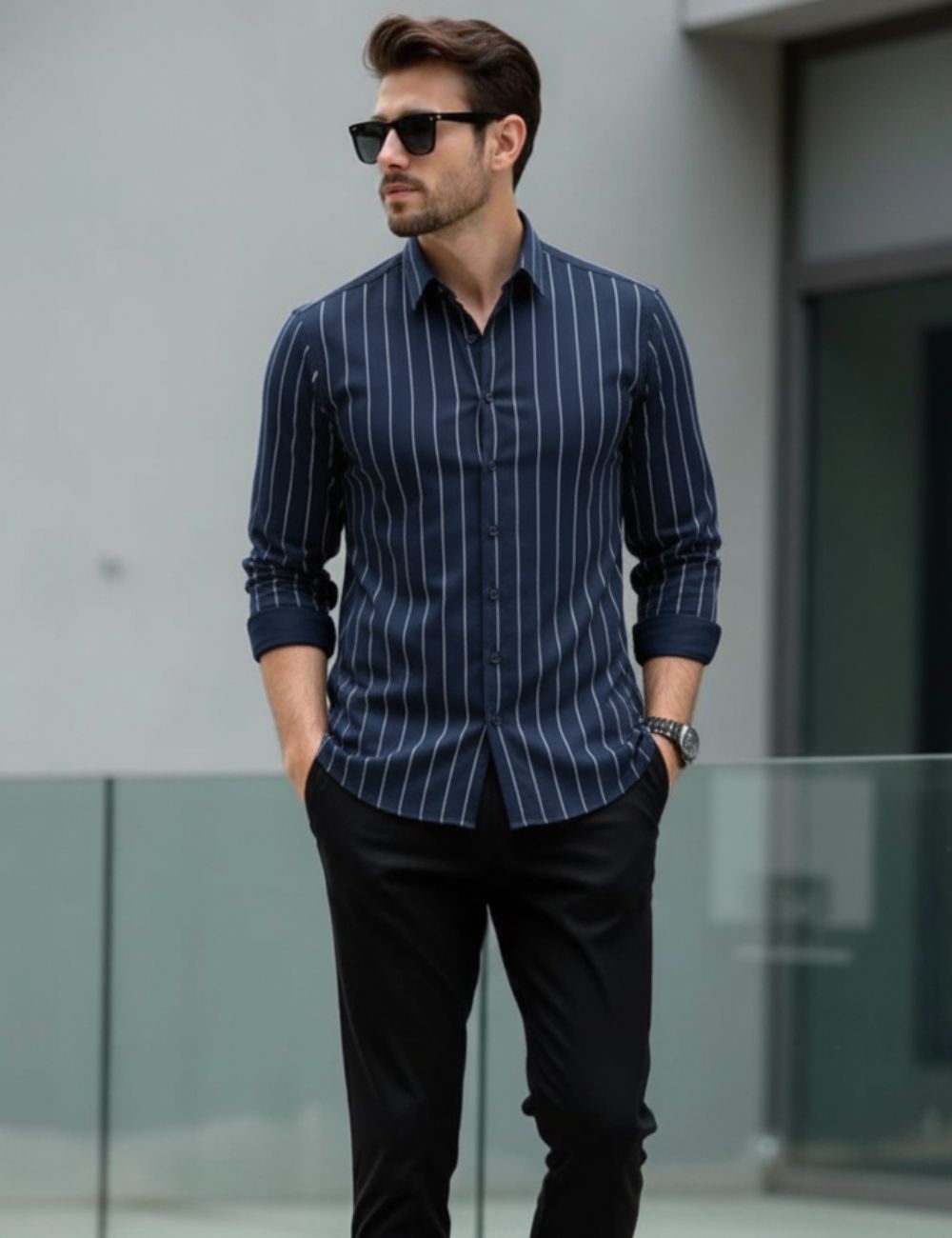 Shirt Striped (Navy)