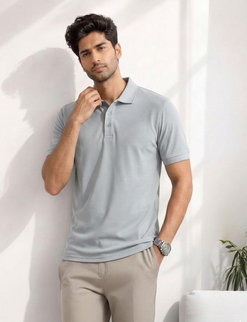 Polo T-Shirt (Light Gray)