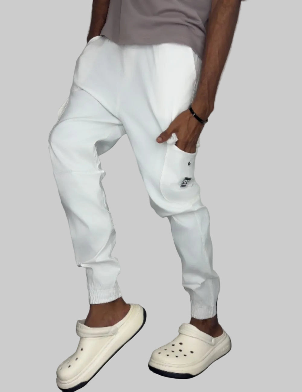 Dream Linen Cargo Pant (White)