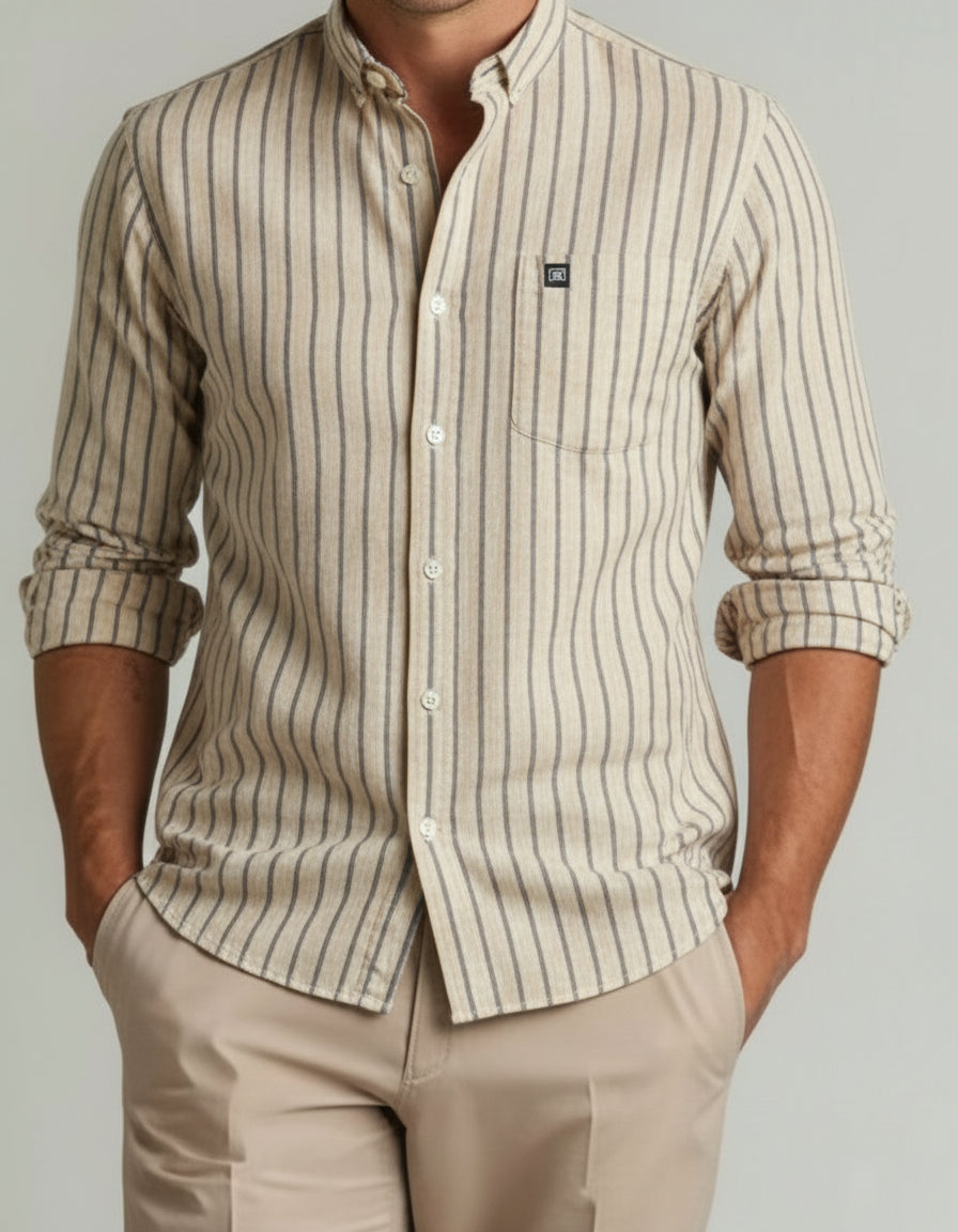Shirt Striped (Beige)