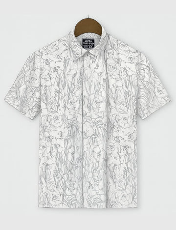 Rayon Half Hand Shirt (White)