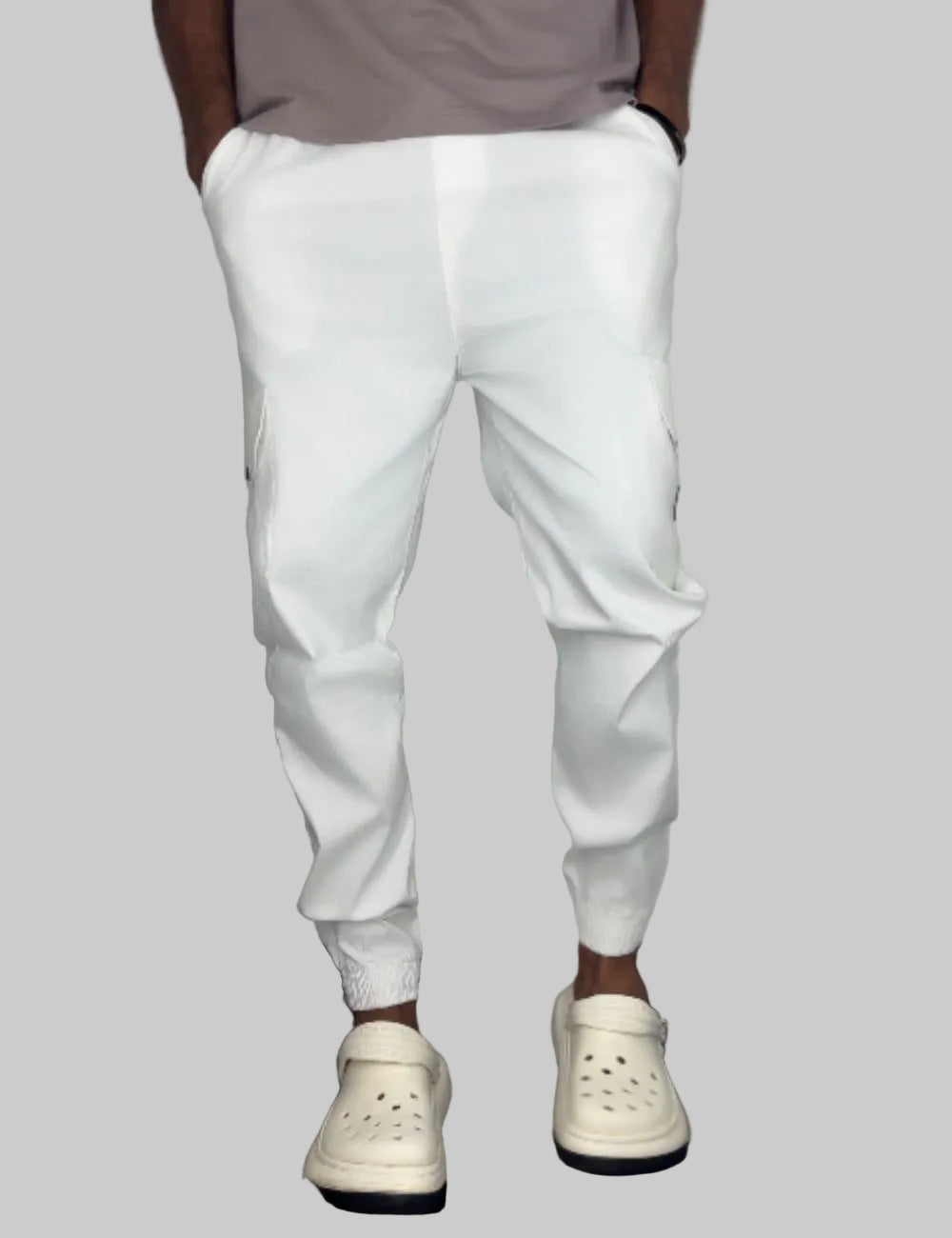 Dream Linen Cargo Pant (White)