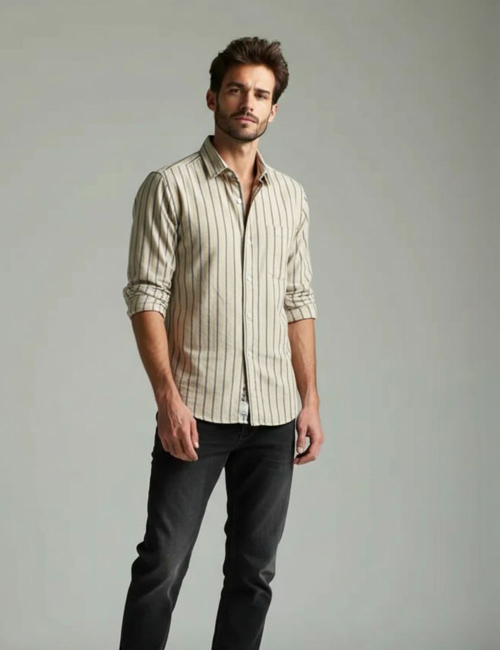 Shirt Striped (Beige)