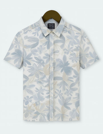 Rayon Half Hand Shirt (Blue)