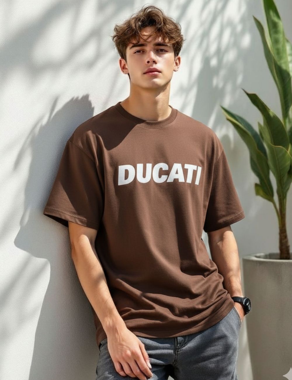 Ducati Over Size T-Shirt (Brown)